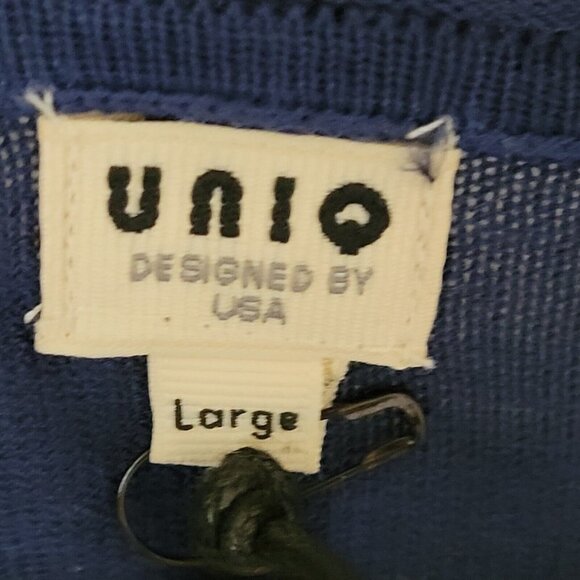 Blue Ombre Dip Tie Dye Hi Low Tunic Sweater Top Large - Picture 6 of 8